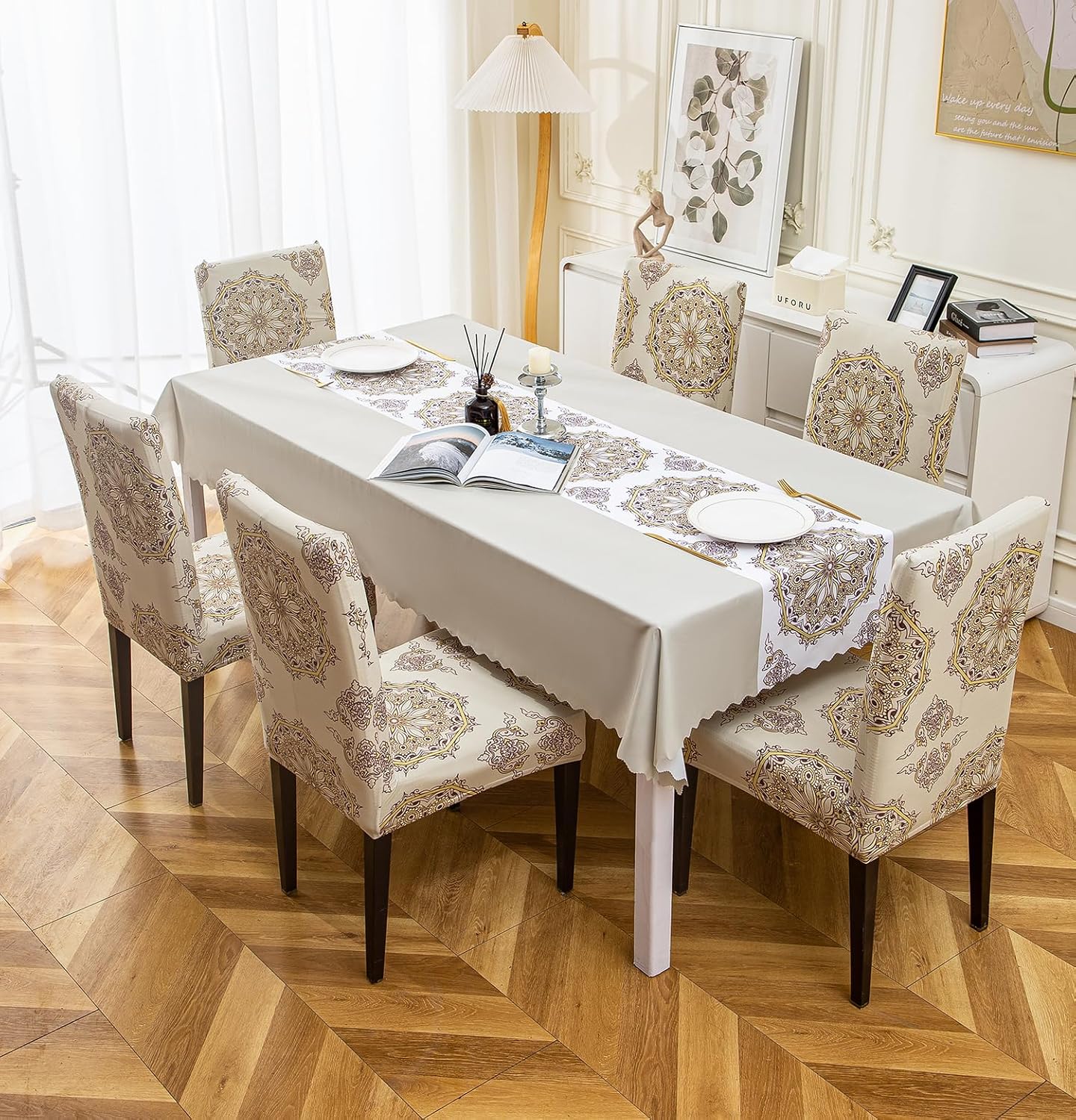 Classic Beige Chair & Table Cover
