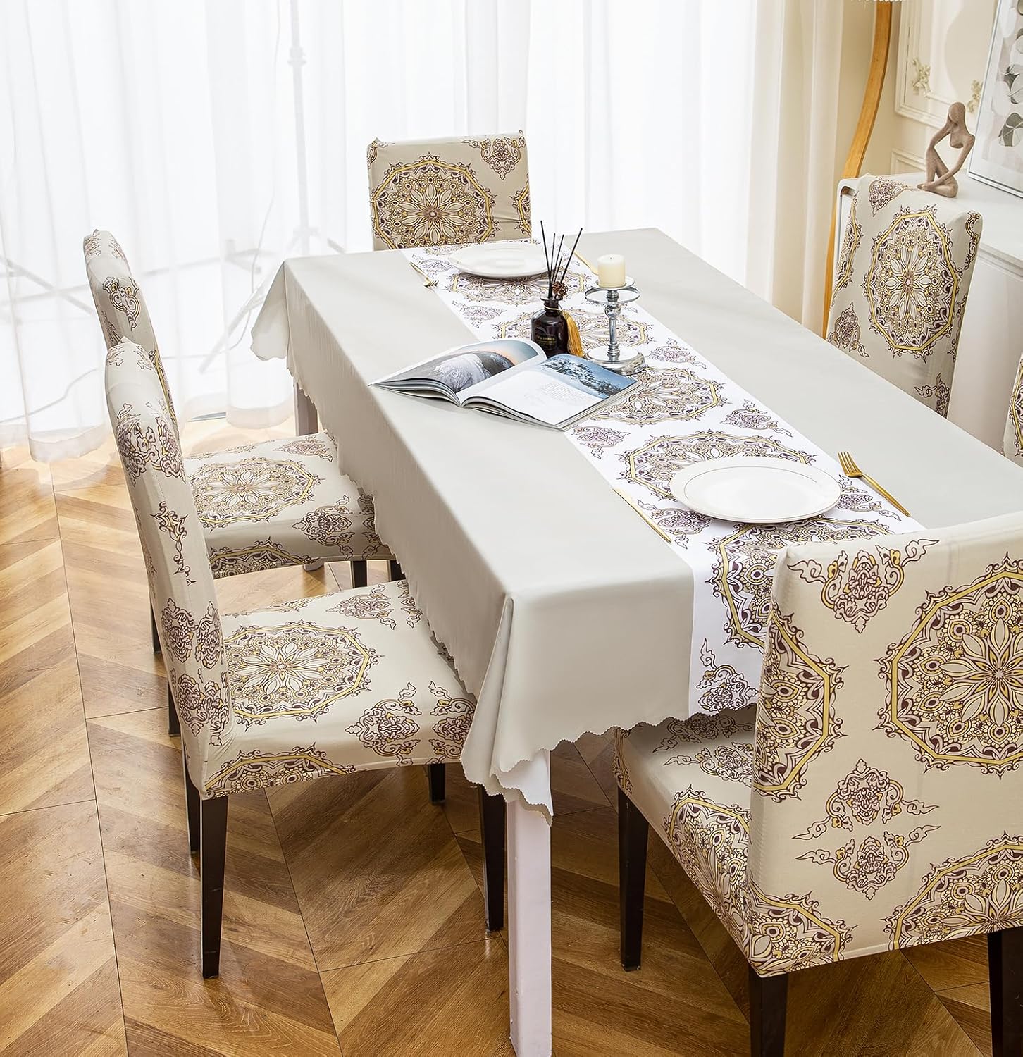 Classic Beige Chair & Table Cover