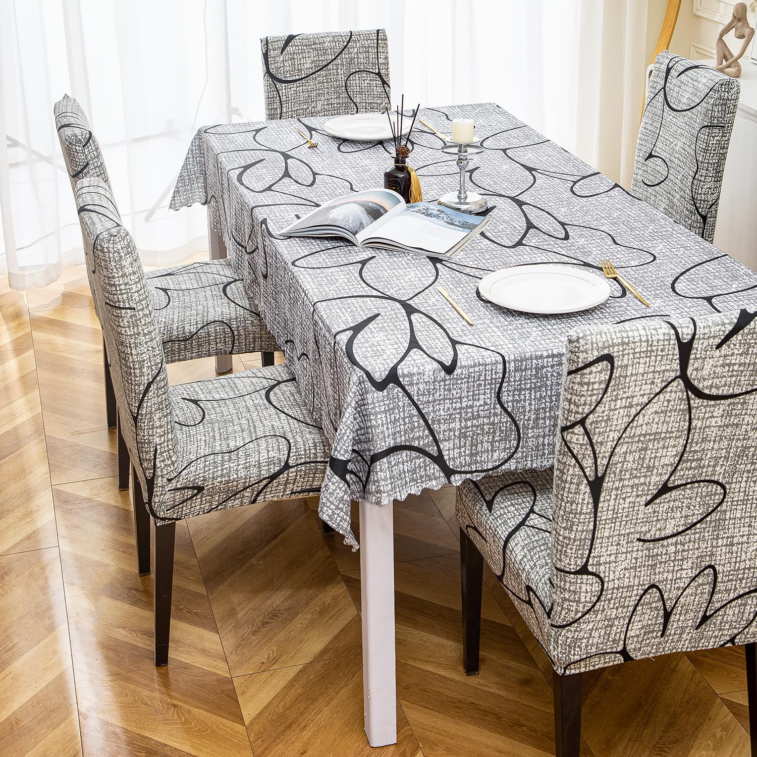 Grey Bloom Chair & Table Cover